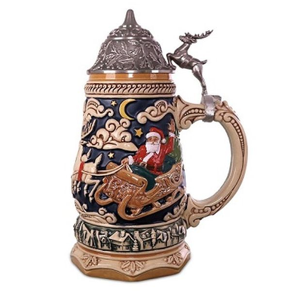 Santa Takes Flight Beer Stein