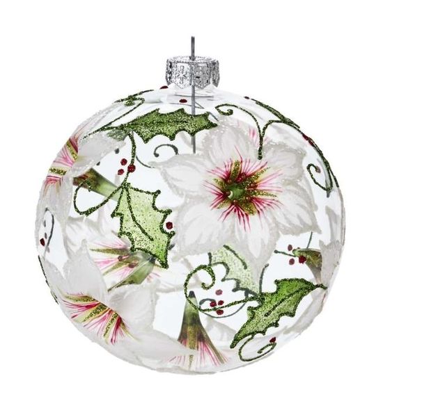 Poinsettia Flower and Holly Ball
