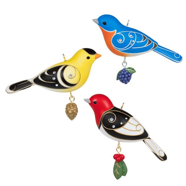 Beauty of Birds Outdoor Ornament Set of 3