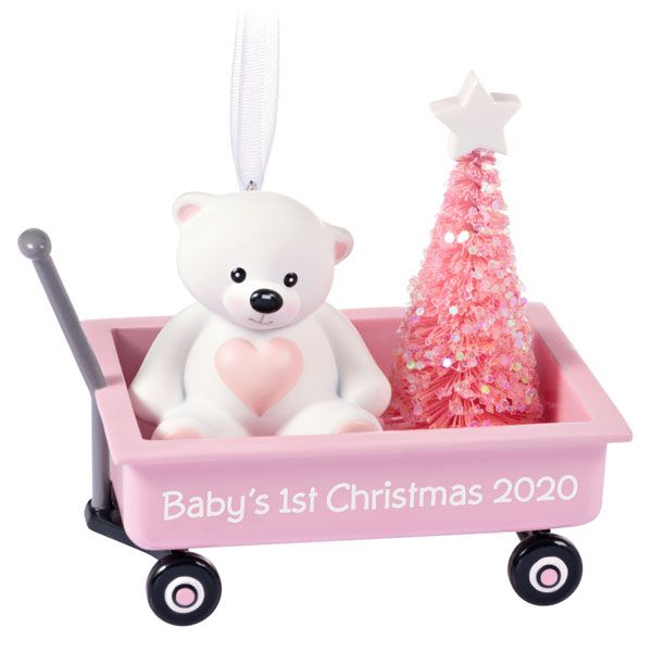 Baby Girl's First Christmas Pink Wagon
