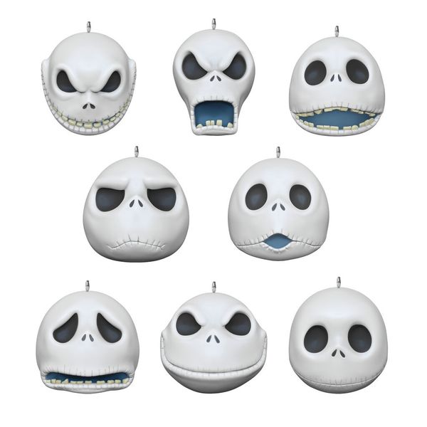 The Many Faces of Jack Skellington Miniature Ornament Set