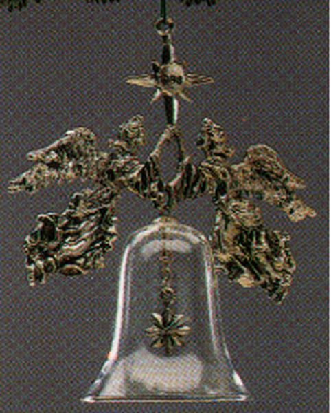 L.E. Silver Angels Above Glass Bell