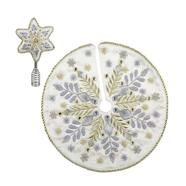 Miniature Elegant Tree Topper & Skirt