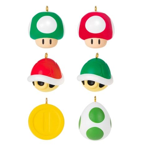 Super Mario Items Ornament Set of 6