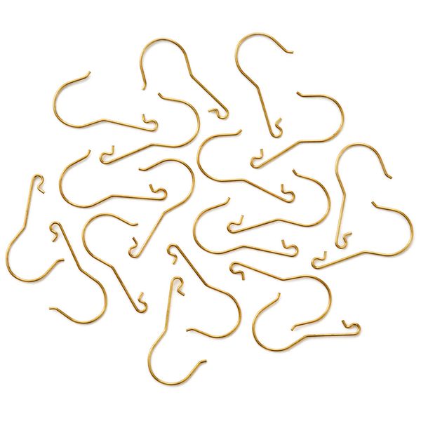 Brass Ornament Hooks Set of 20