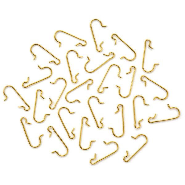 Miniature Brass Ornament Hooks Set of 25