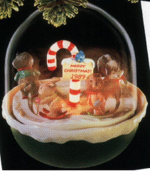Animals Skiing Around Candy Cane