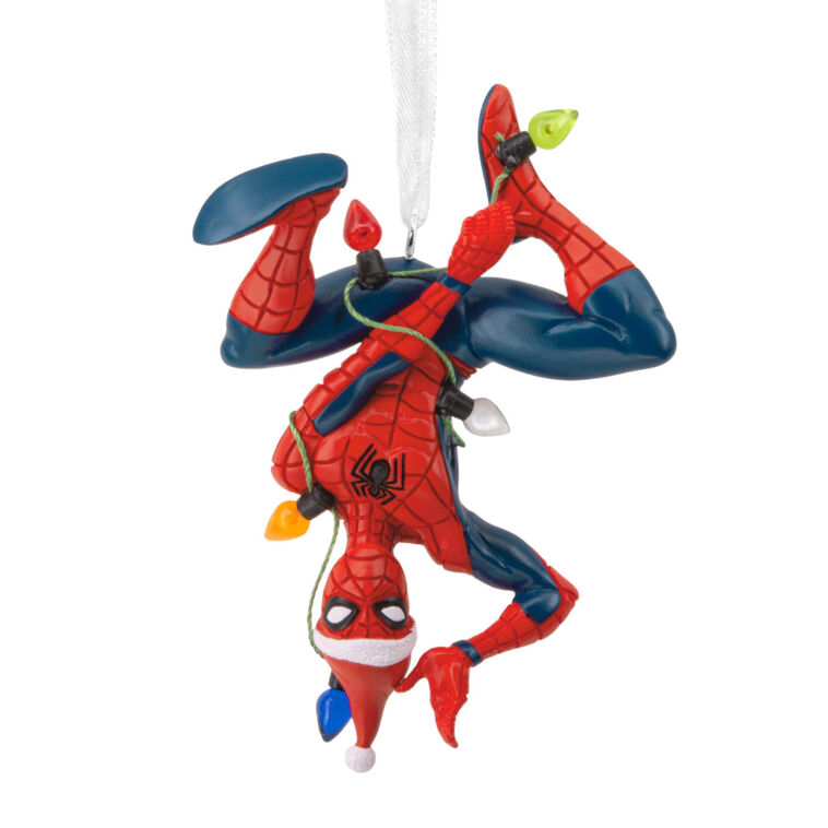 Spider-Man Hanging From Lights