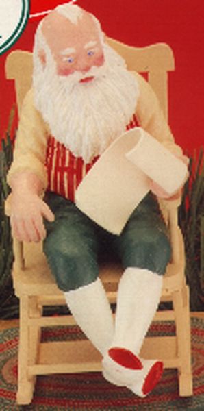 Santa in Chair Reading List- Stocking Hanger