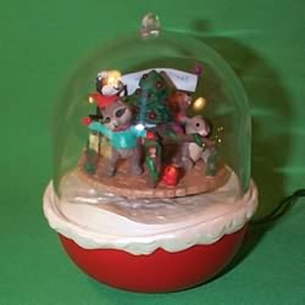 Animals Circle a Lighted Tree
