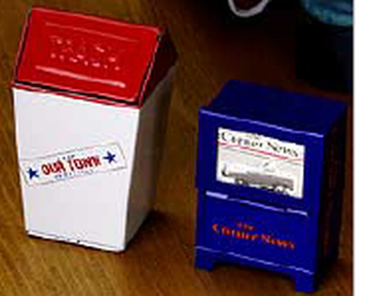 Newspaper Box & Trash Can Set