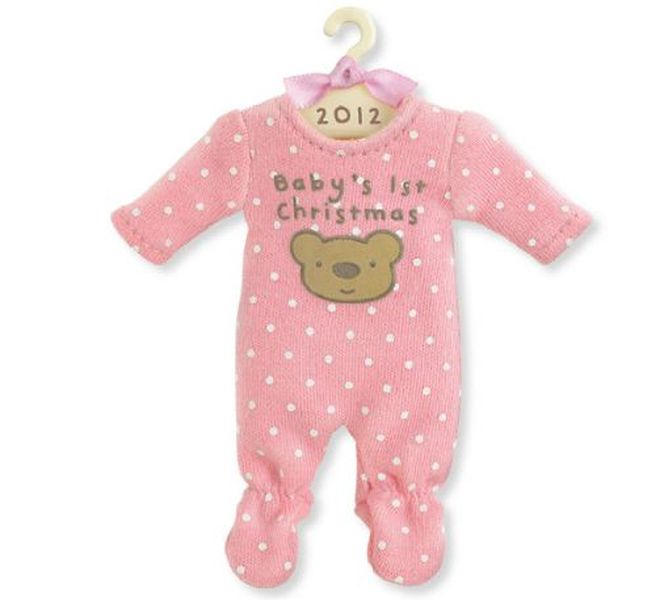 Baby Girl's First Christmas Pink Romper