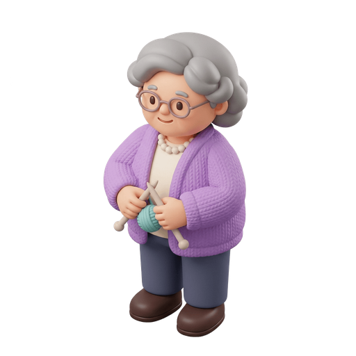 Illustration of 婆, grandmother