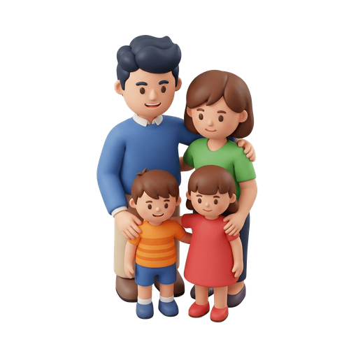 Illustration of 屋企人, family members