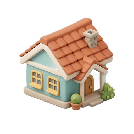 Illustration of 屋, house