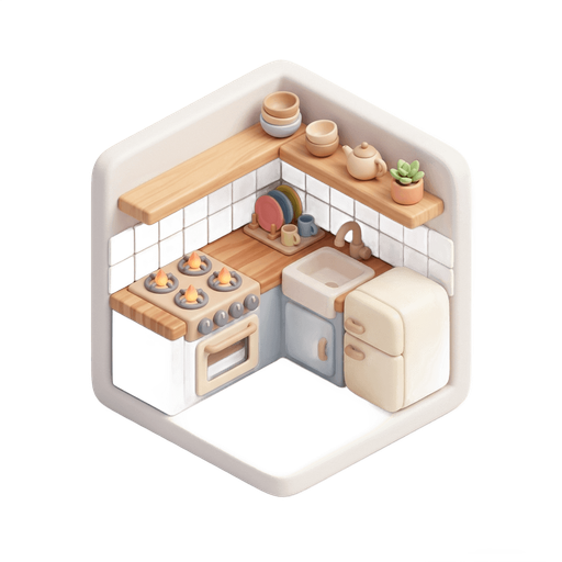Illustration of 廚房, kitchen