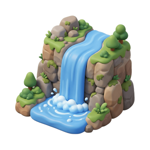 Illustration of 瀑布, waterfall