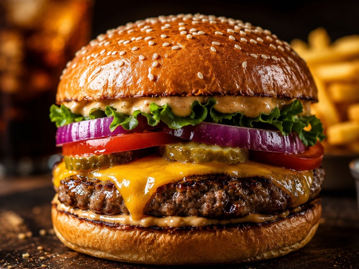 Classic American Cheeseburger recipe, American, Main Courses