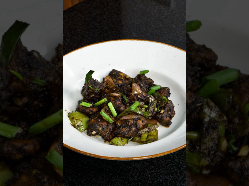 Black Chilli Chicken recipe, Indian, Main Courses