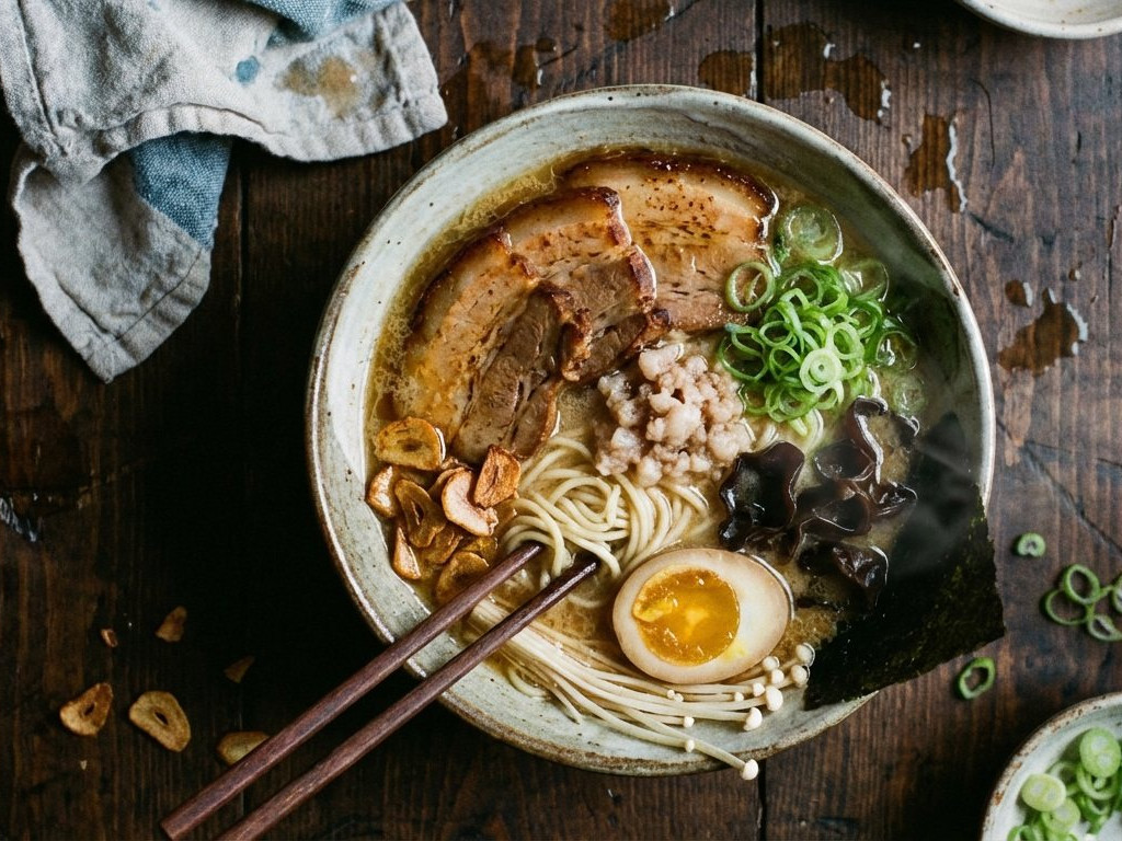 Traditional Japanese Tonkotsu Ramen recipe, Japanese, Soups