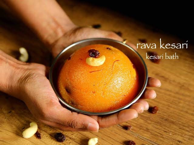 Rawa kesari with coconut milk recipe, Indian, Desserts