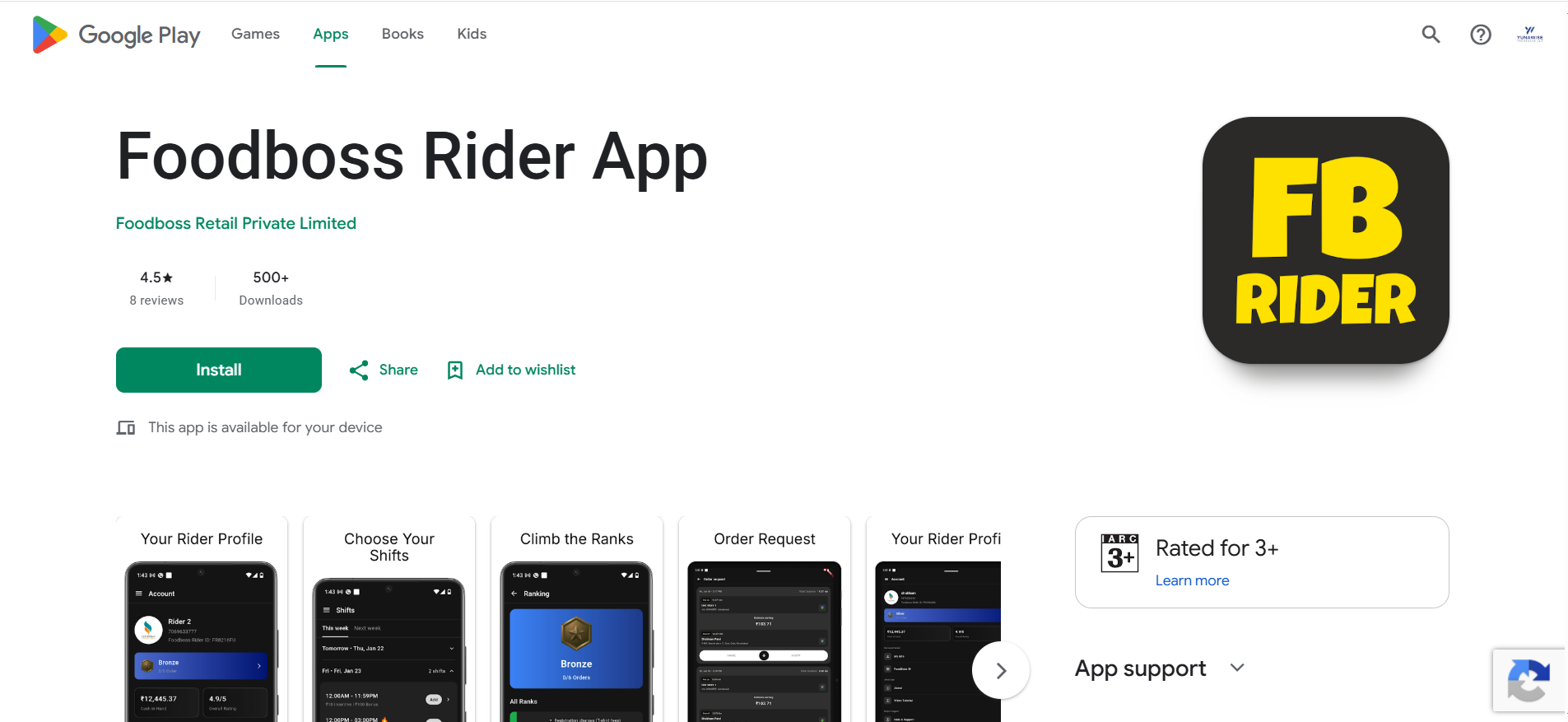 FoodBoss Rider App