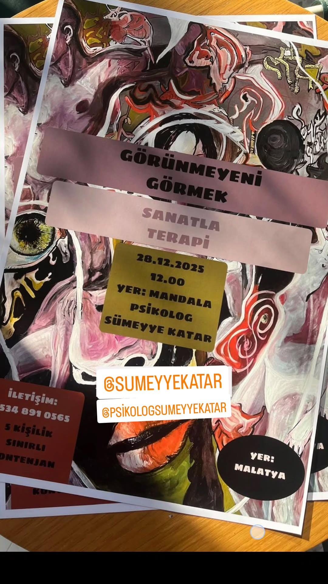 Malatya'da  Mandala Cafede Sanatla Terapi: Psikolog Sümeyye Katar 