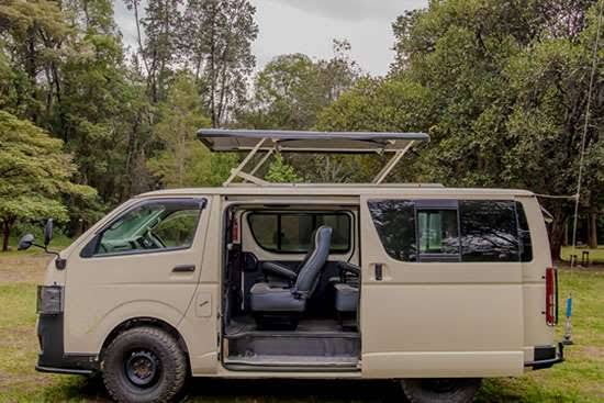 A safari vehicle in the wild