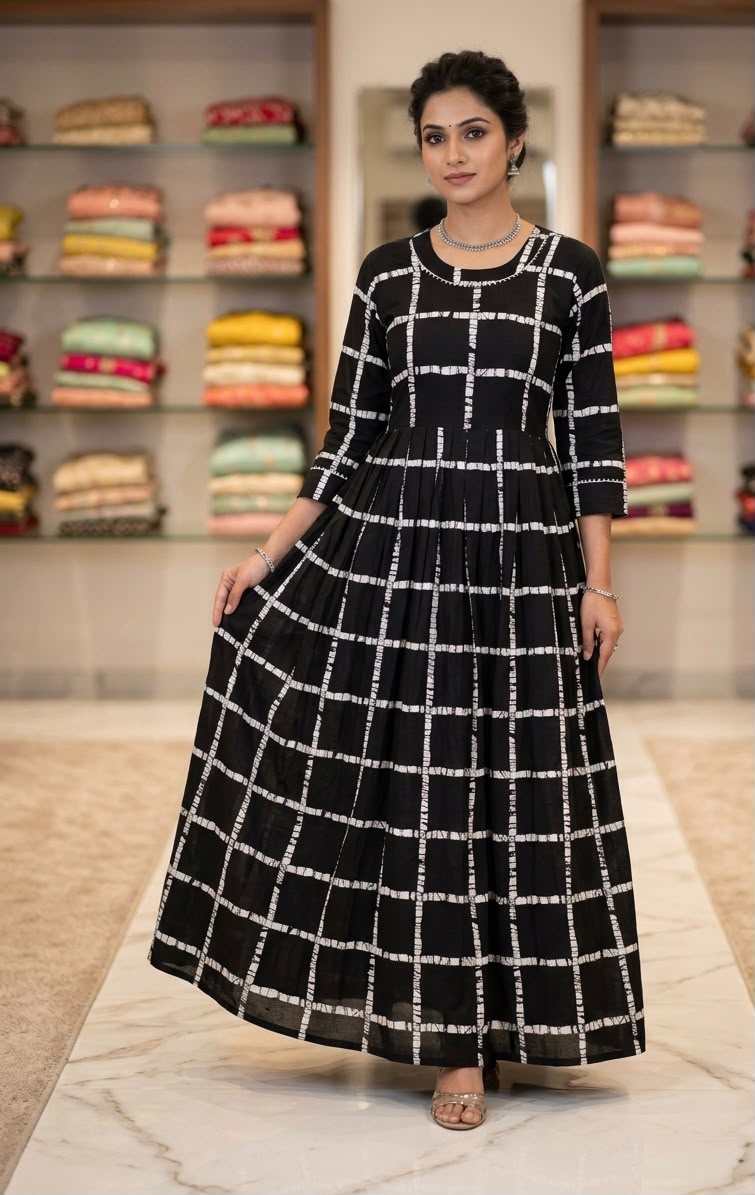 Classic Charm Long Rayon Designer Gown