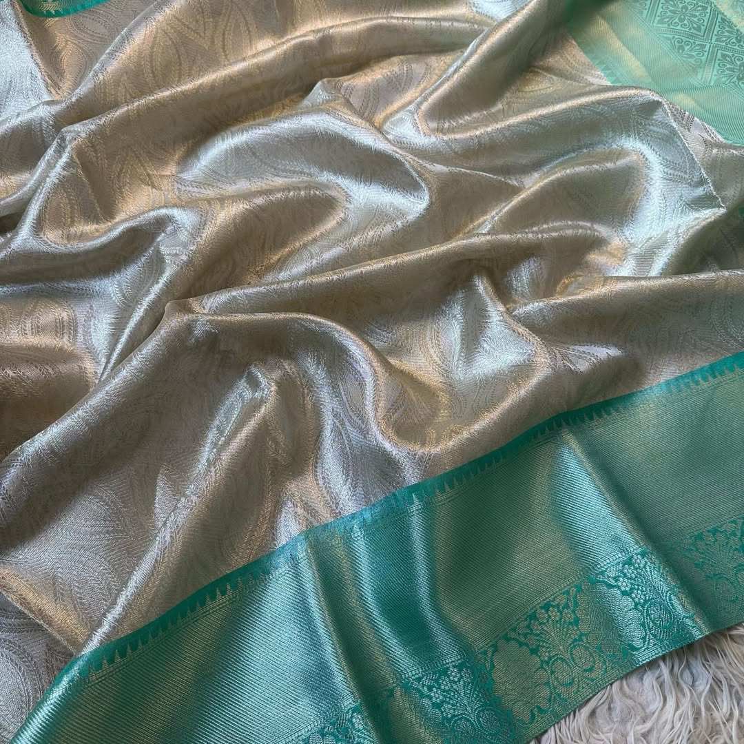 Golden Mist Designer Semi-Tissue Silk Saree — photo 1