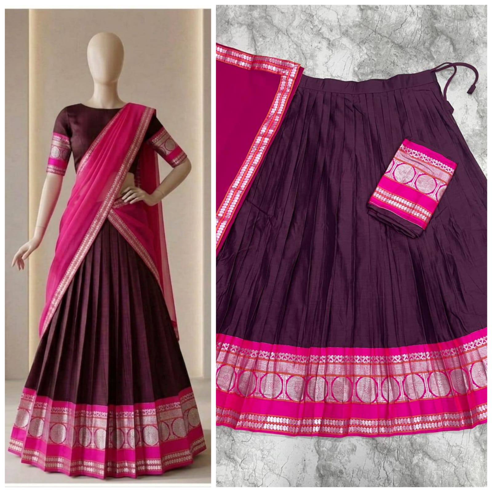 Royal Heritage Kanchi Cotton Silk Dhavani Set