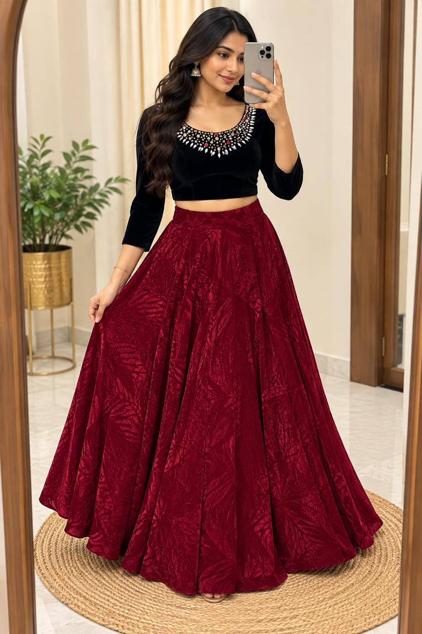 Kiara Royale Velvet Lehenga Set