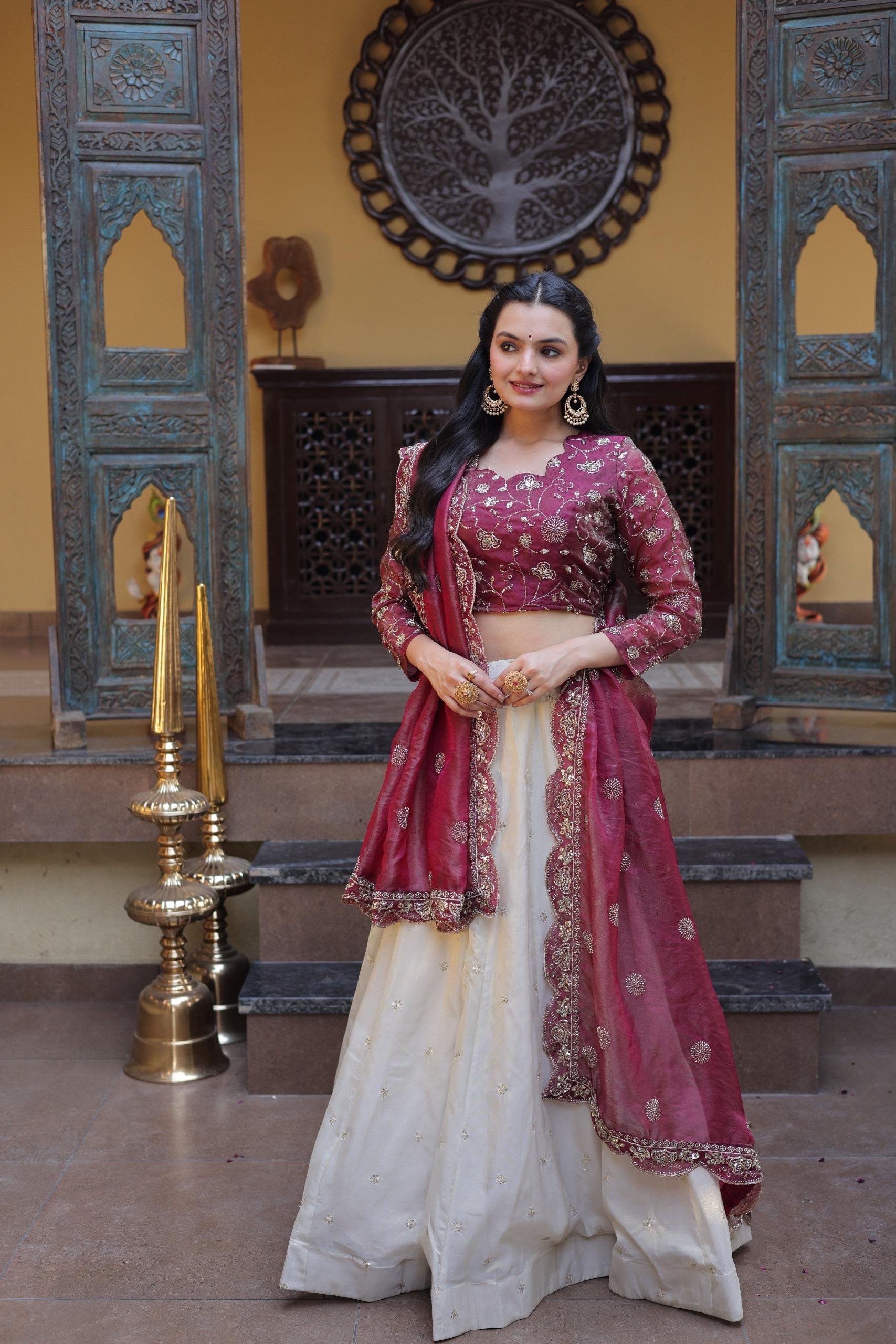 Royal Zari Sequin Embroidered Lehenga Set