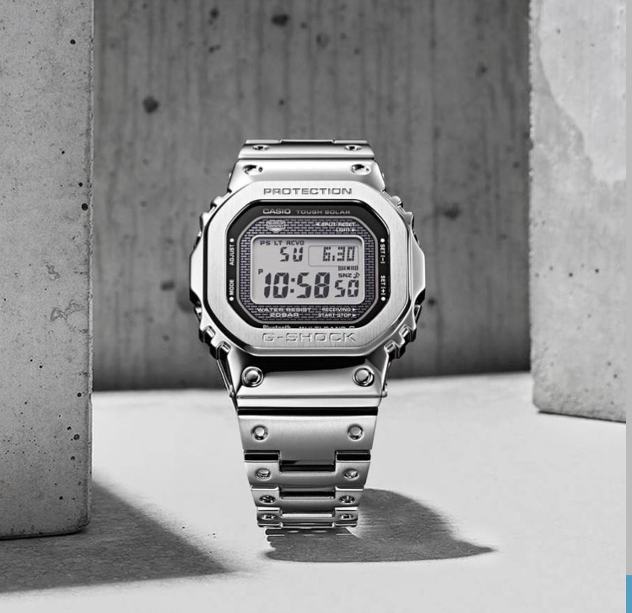 Silver Stainless Steel Digital Square Watch For Men