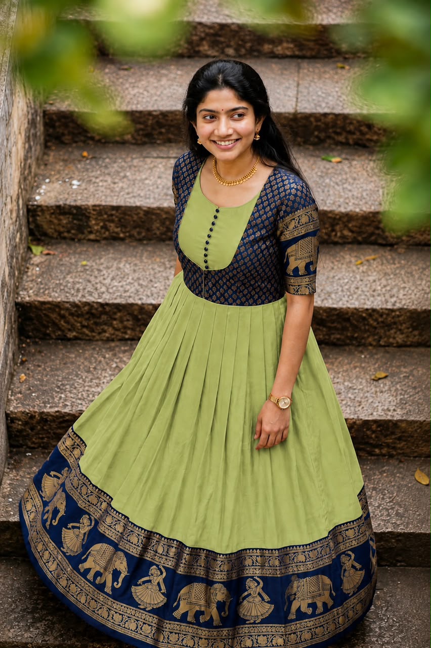 Jacket Style Floor-Length Anarkali Gown – Elegant Traditional Ethnic Wear