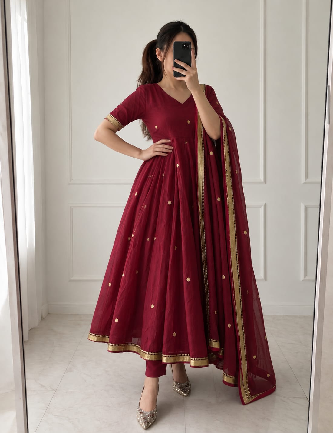 Banarasi Silk Jacquard Woven 3-Piece Suit Set
