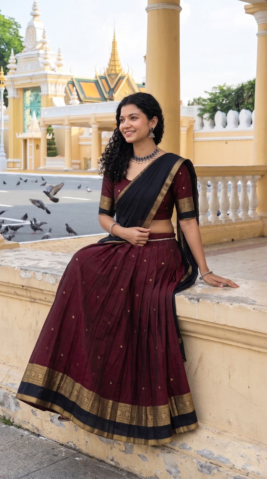 Royal Heritage Kanchi Cotton Zari Weaving Dhavani Set