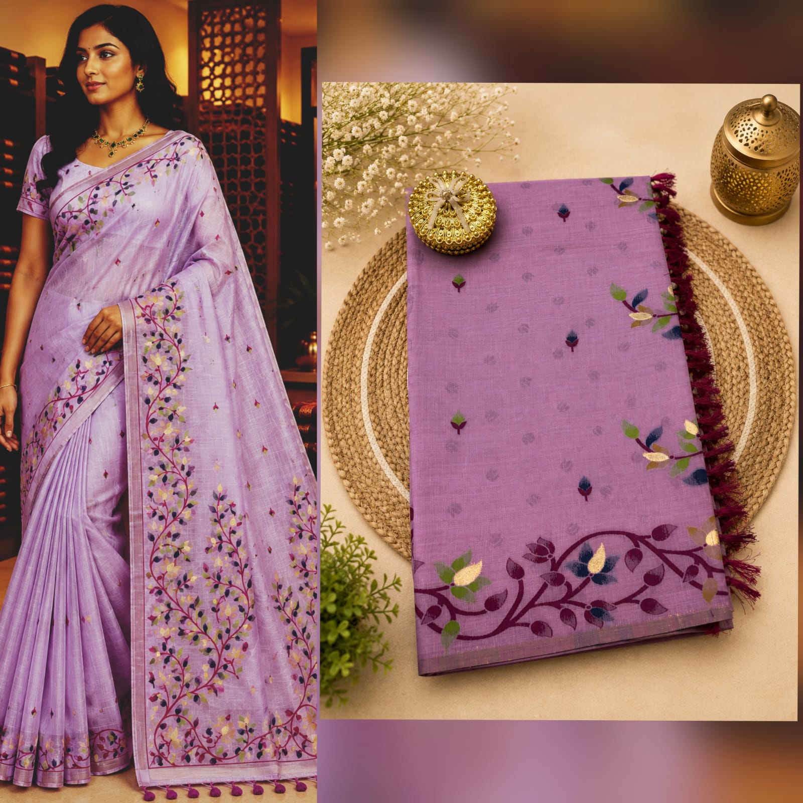 Floral Border Saree Collection