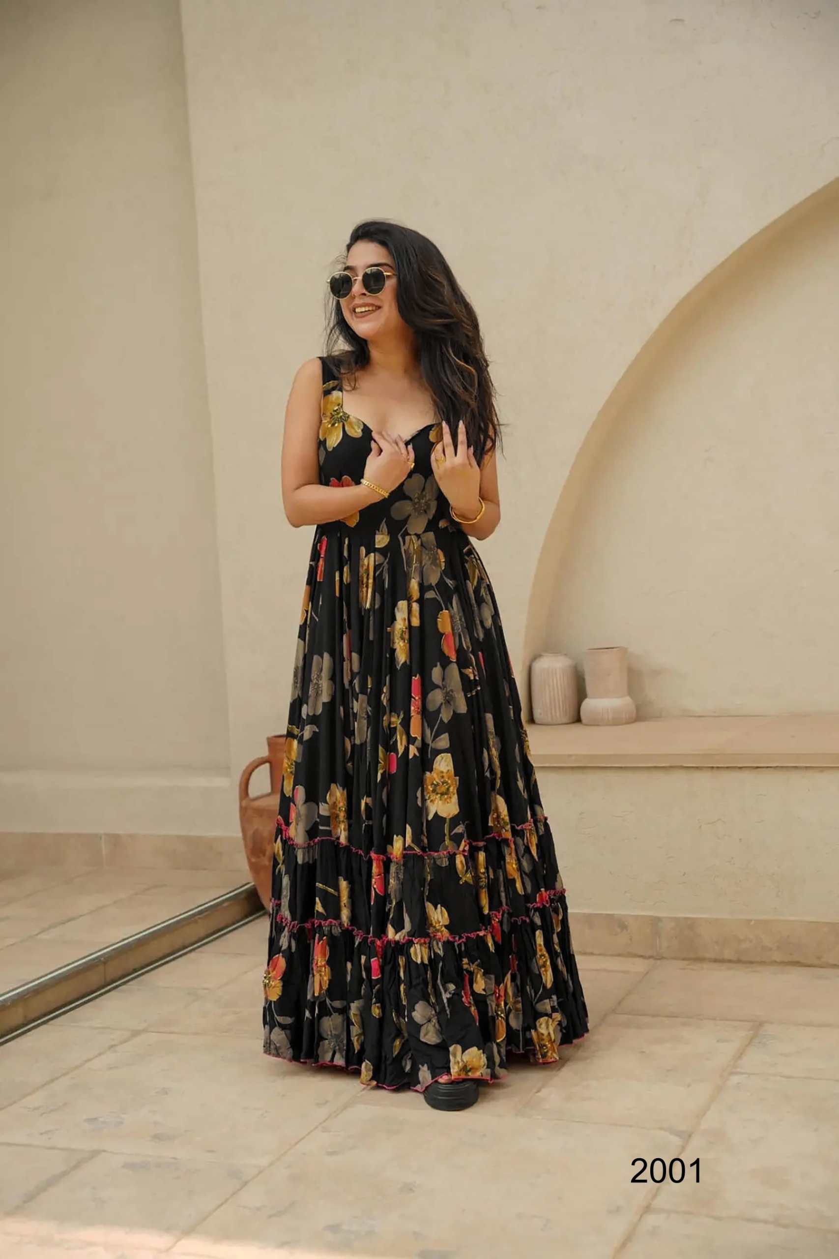 Fully Flared Heavy Rayon Digital Printed Gown Collection