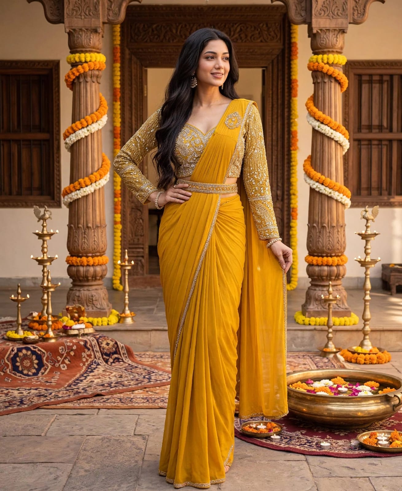 Imported Lycra Designer Saree