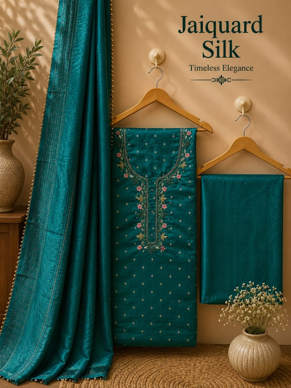 Jacquard Silk Dress Material