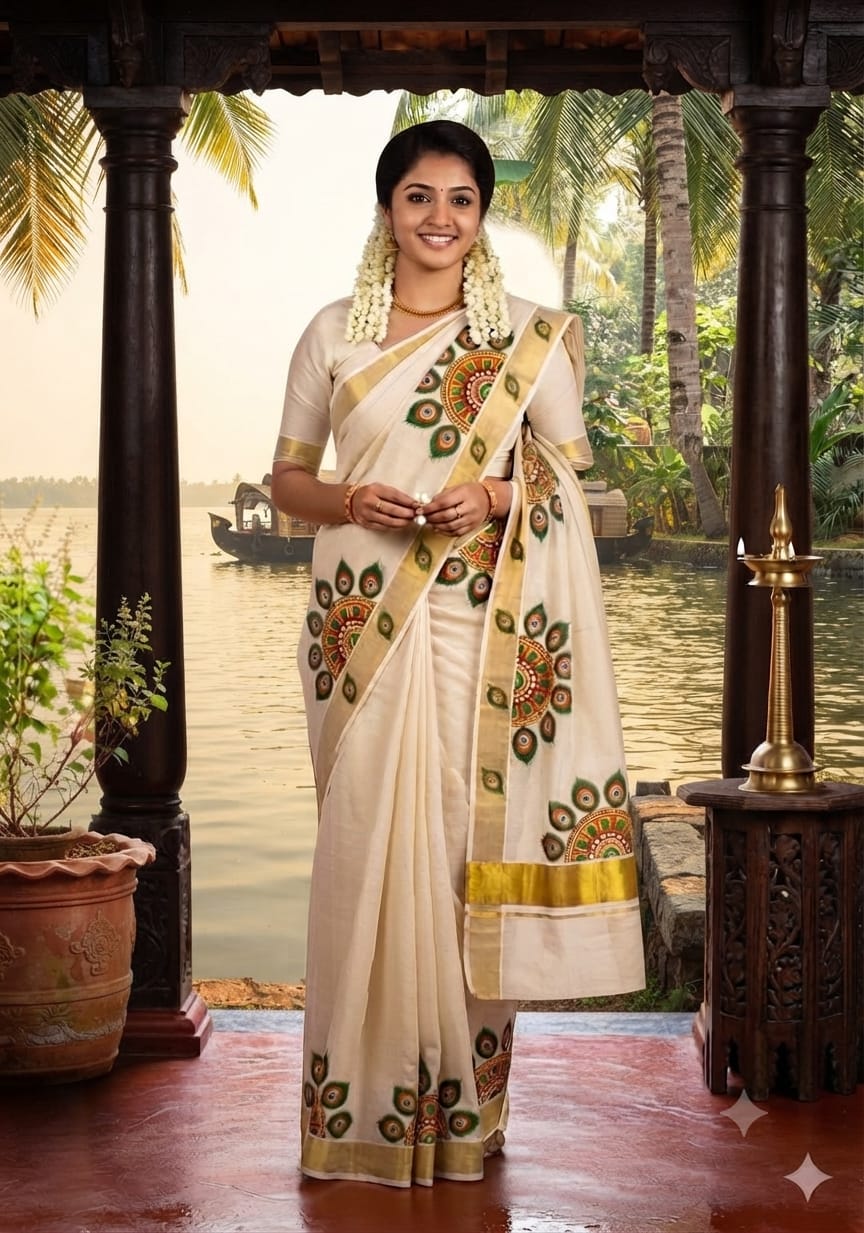 Kerala Tissue Mural Saree