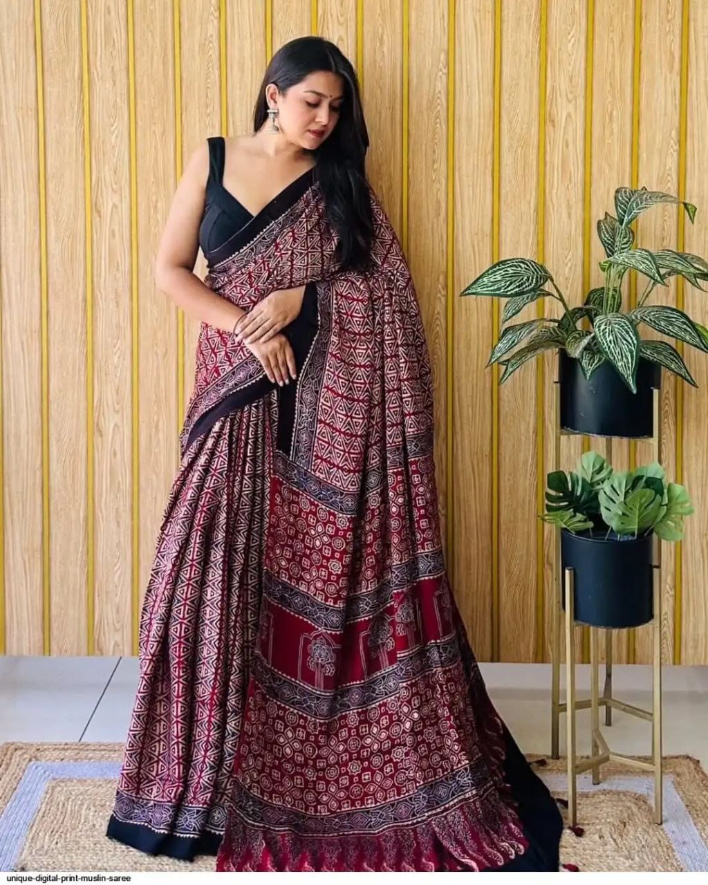 Original Japan Satin (Devsena Satin) Digital Print Saree