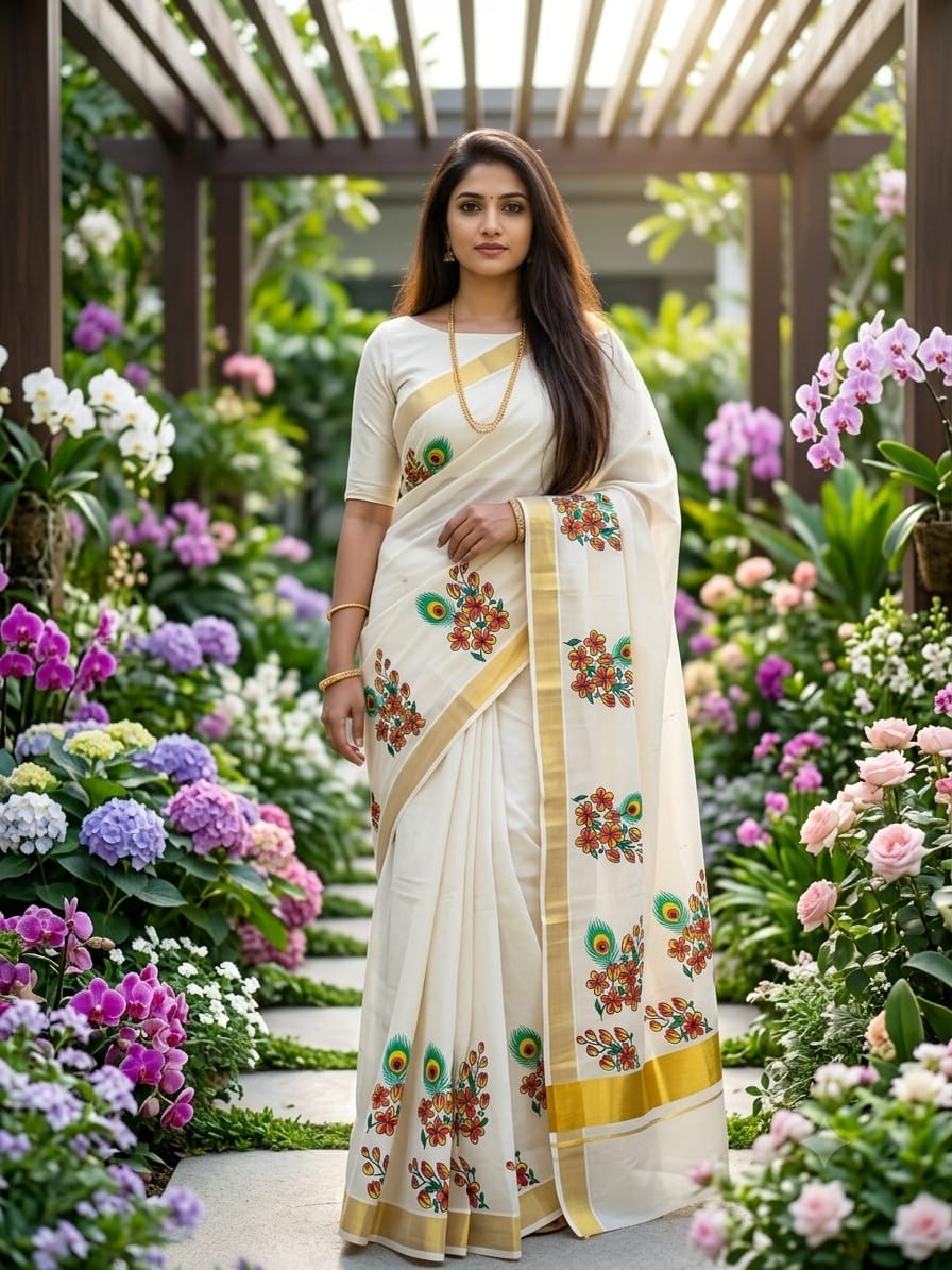 Premium Cotton Floral Printed Saree