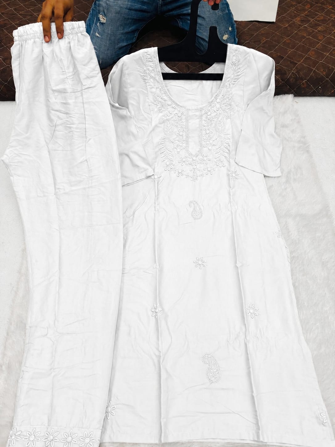 Rayon Cotton Kurti Palazzo Set
