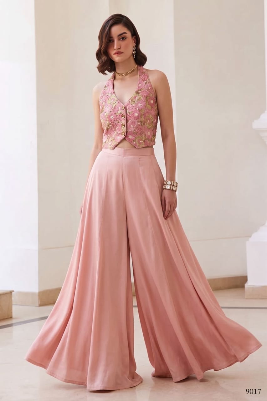 Soft Silk Waistcoat & Flowy Palazzo Set