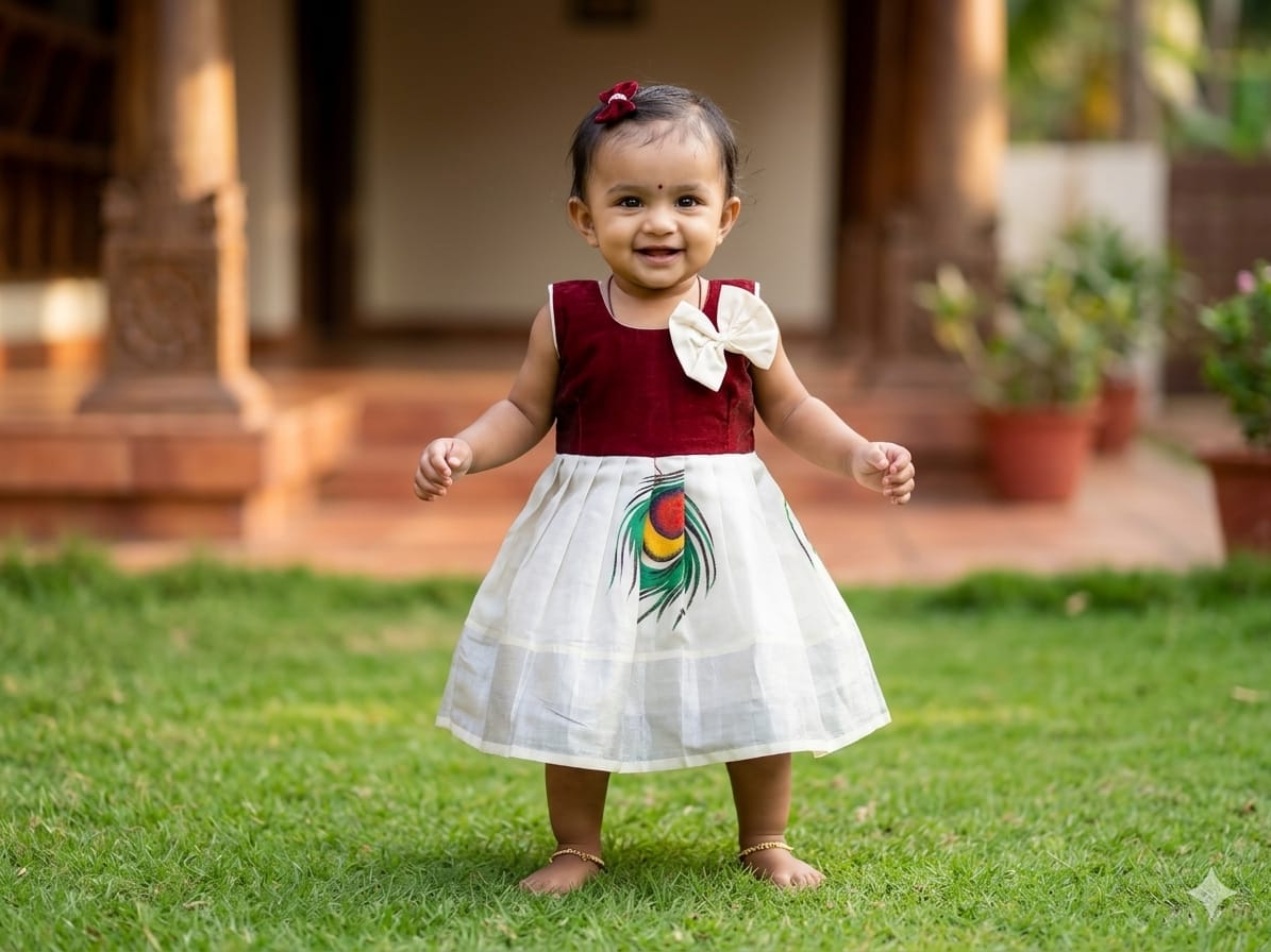Tissue Mural Print Baby Frock