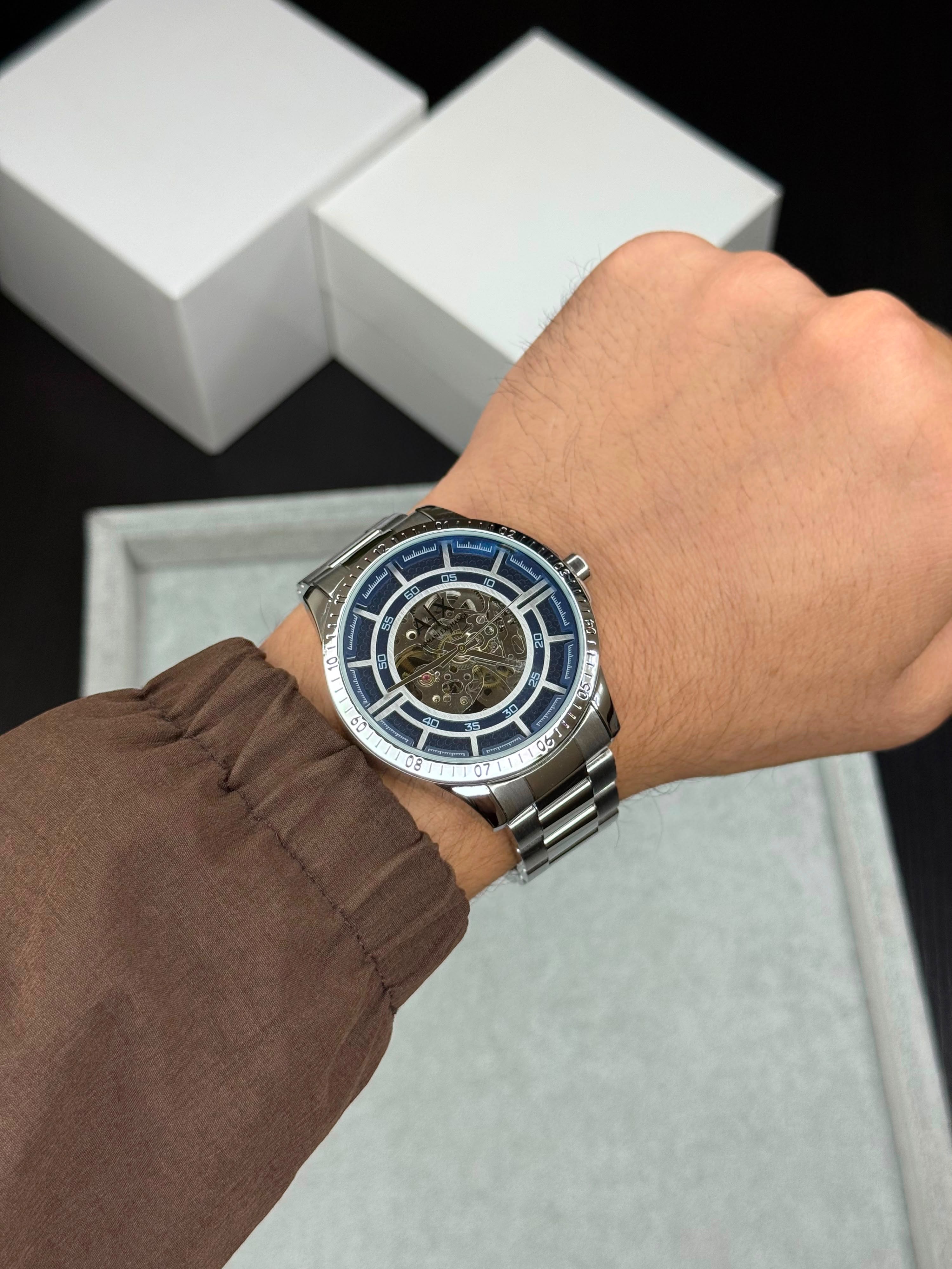 Automatic Open Heart Skeleton Watch for Men
