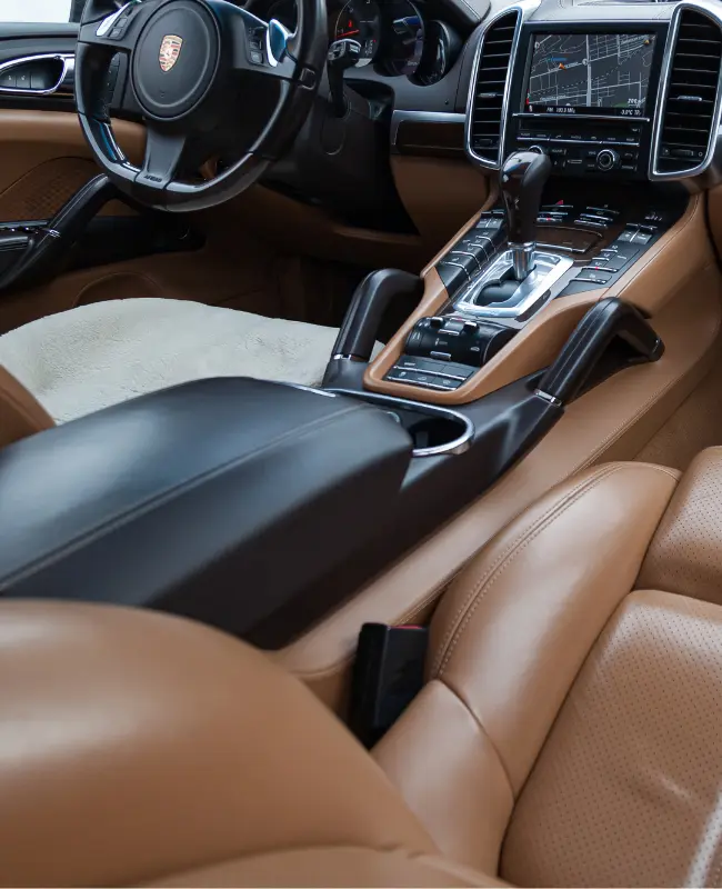 Interior of Porsche car