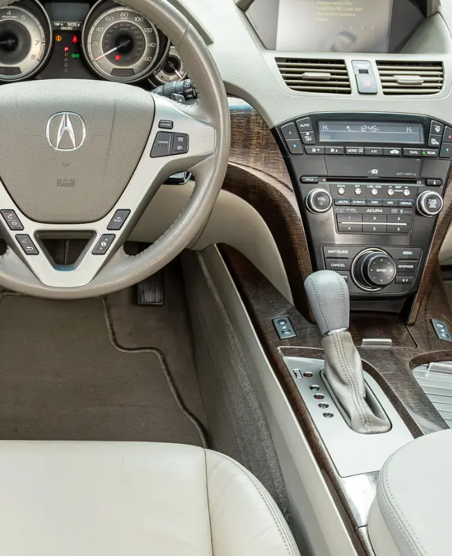 Interior of Acura car